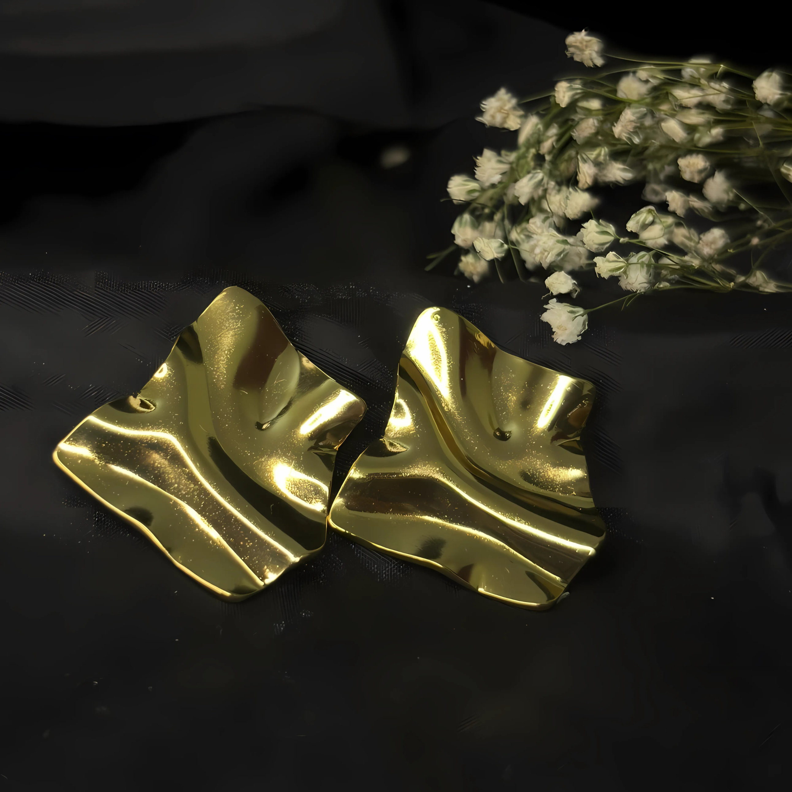 Golden Wrap Geometric Earrings