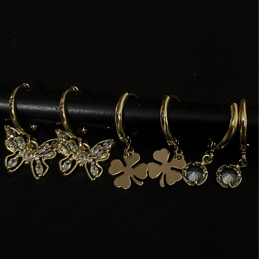 Rhinestone Huggies (3 Pieces Set)