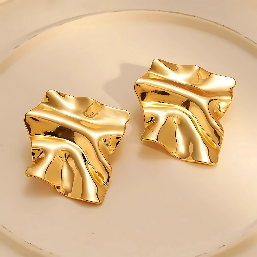 Golden Wrap Geometric Earrings
