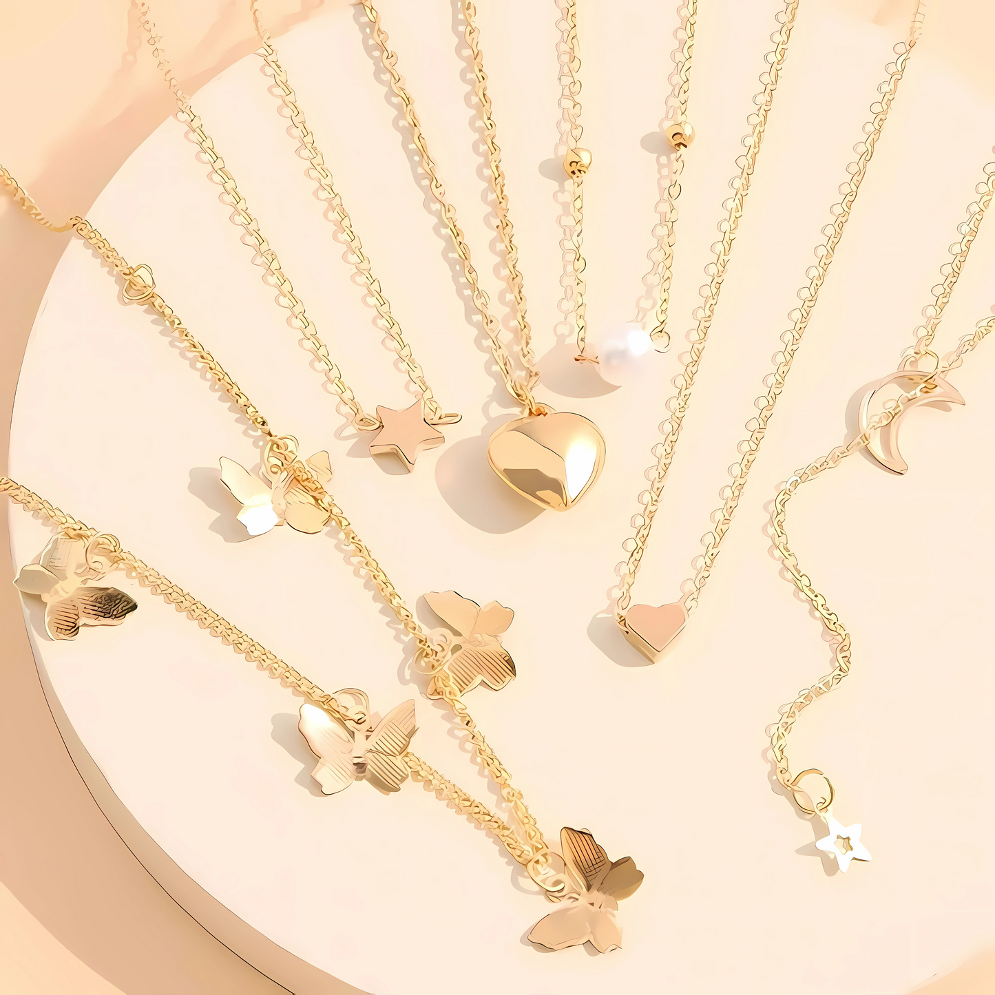 Set of 6 Gold-Plated Chain Necklaces