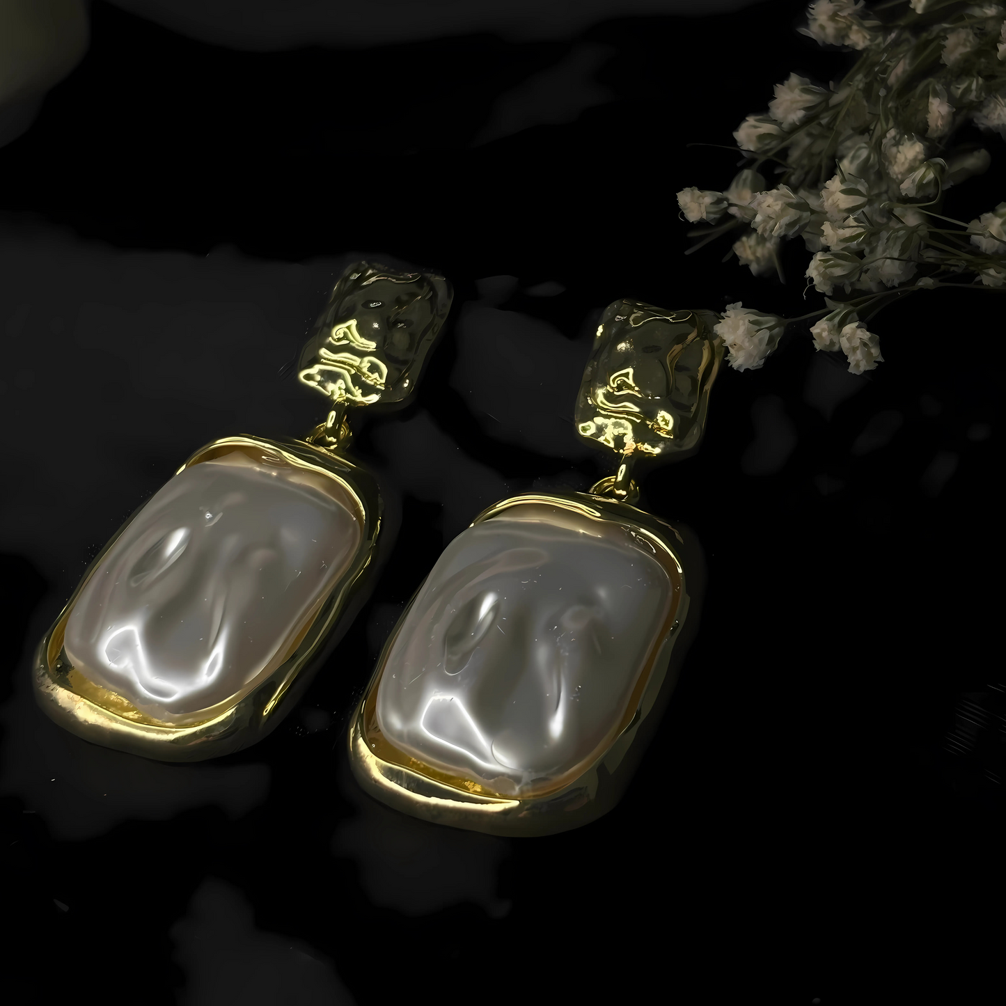 Molten Pearl Earring