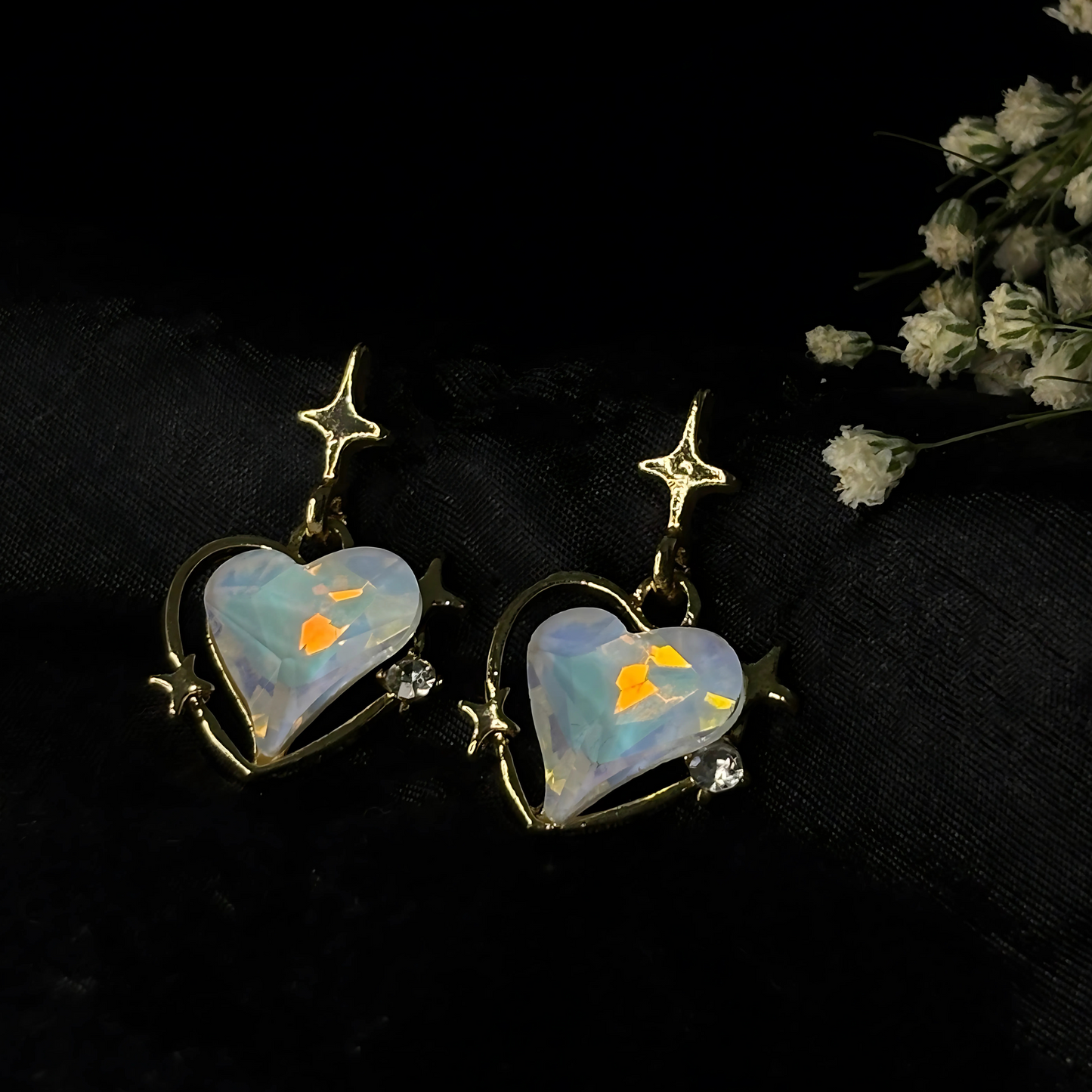 Heart Bling Earrings (Multiple Colors)