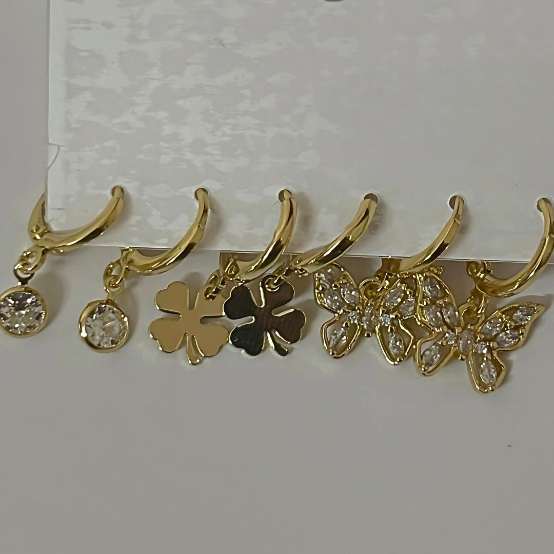 Rhinestone Huggies (3 Pieces Set)