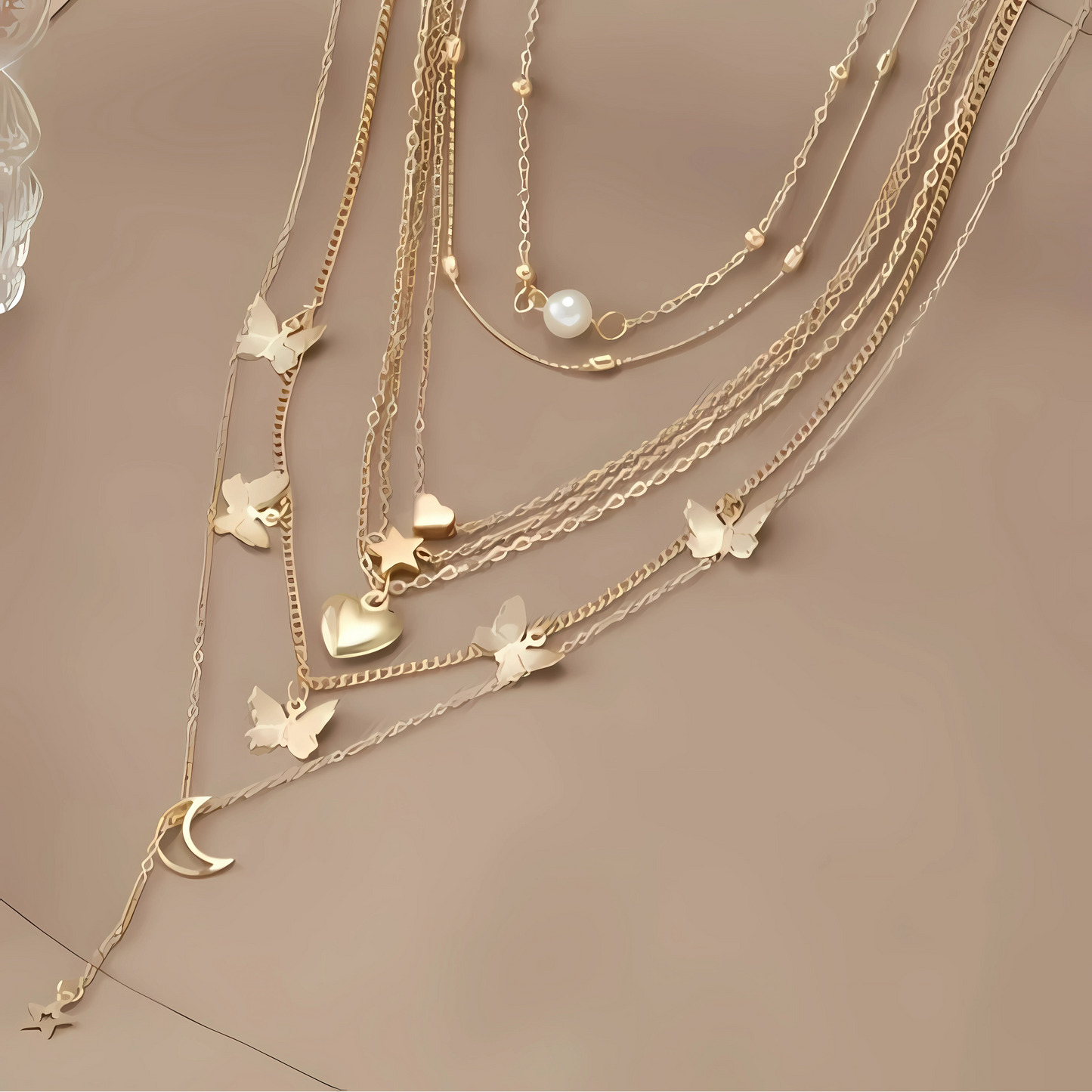 Set of 6 Gold-Plated Chain Necklaces