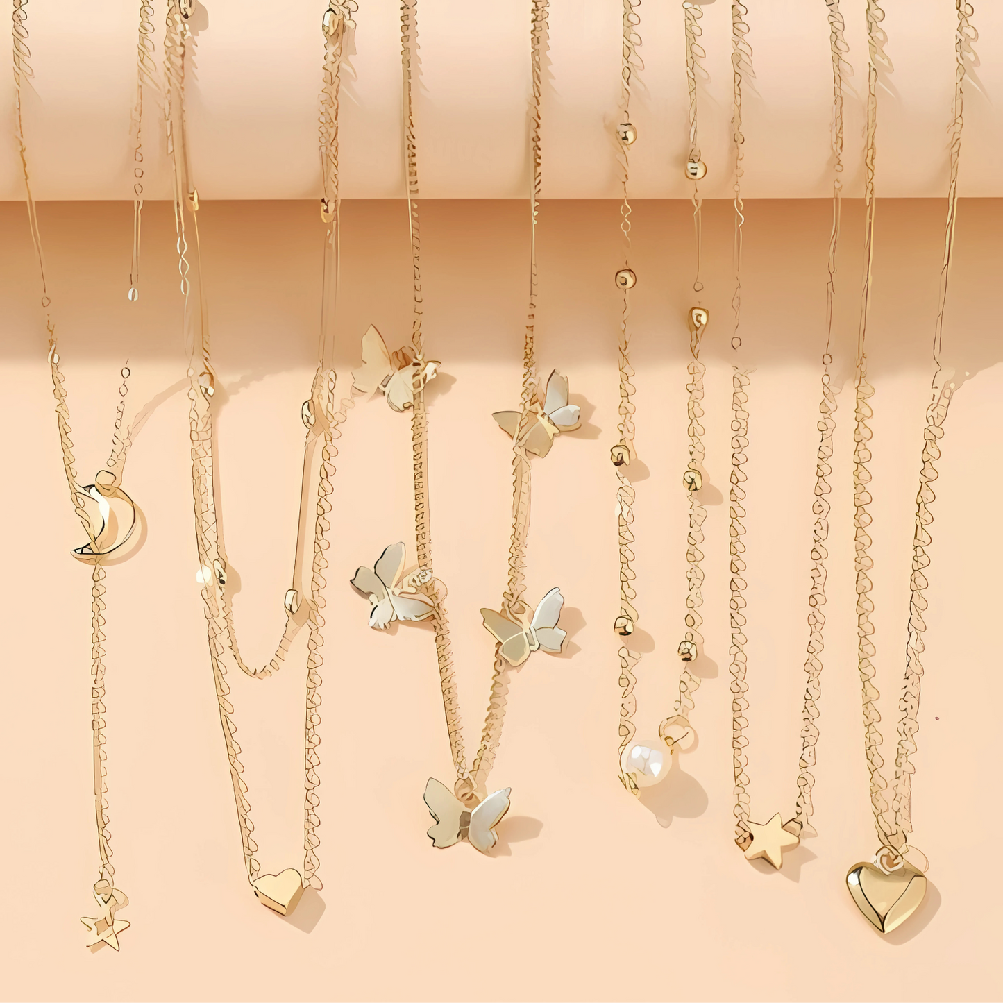 Set of 6 Gold-Plated Chain Necklaces