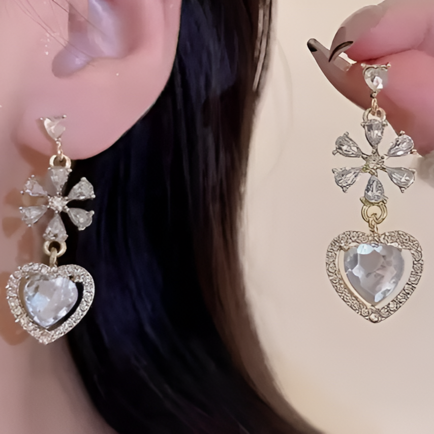 Love Heart Drop Earrings