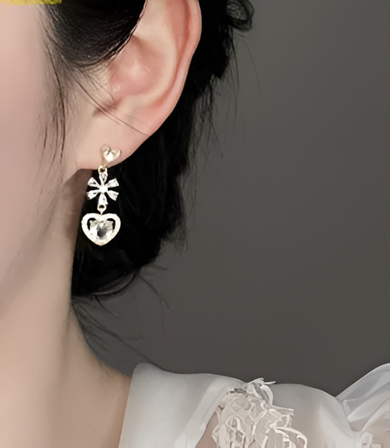 Love Heart Drop Earrings