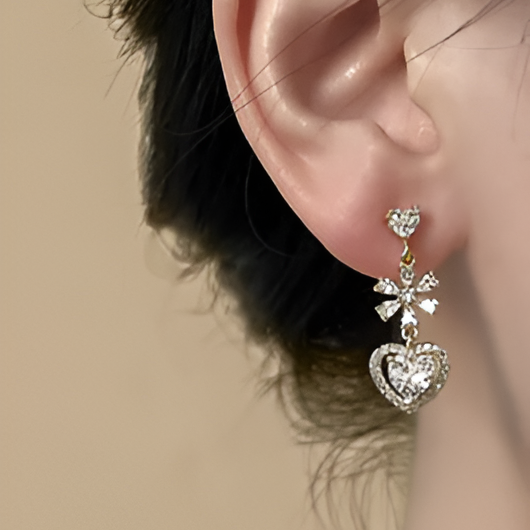 Love Heart Drop Earrings