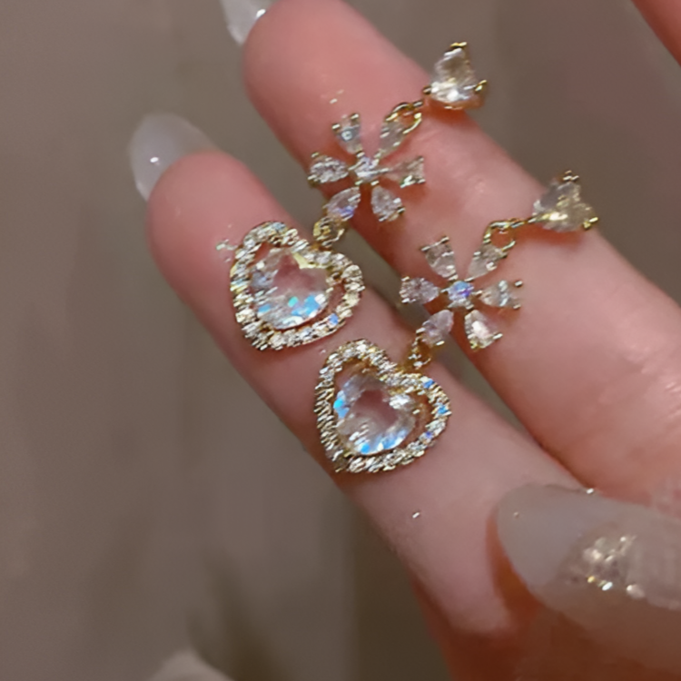 Love Heart Drop Earrings