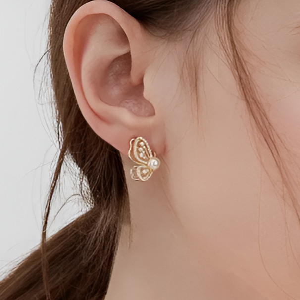Pearl Butterfly Studs
