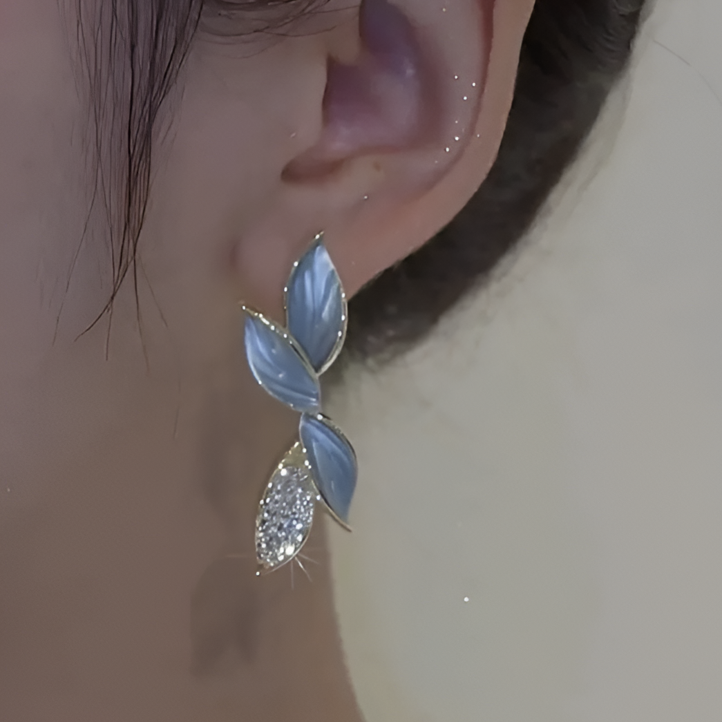 Sky Blue Leaf Earring