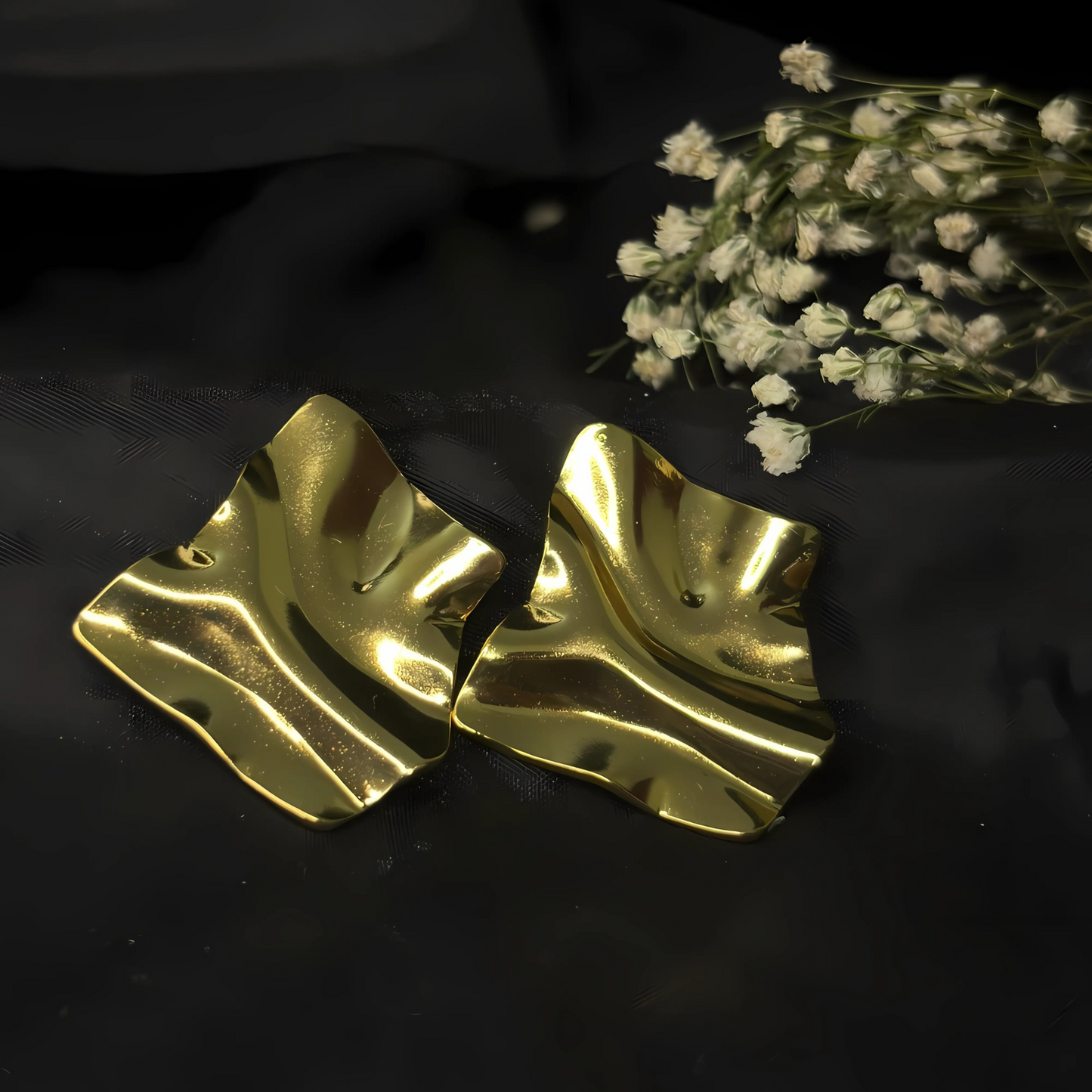 Golden Wrap Geometric Earrings