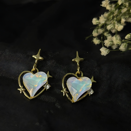 Heart Bling Earrings (Multiple Colors)