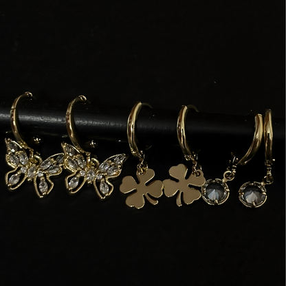 Rhinestone Huggies (3 Pieces Set)
