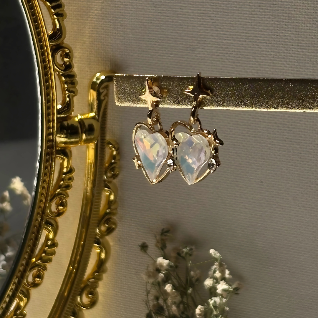 Heart Bling Earrings (Multiple Colors)