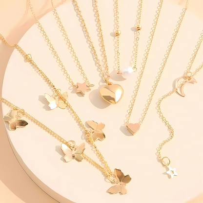 Set of 6 Gold-Plated Chain Necklaces