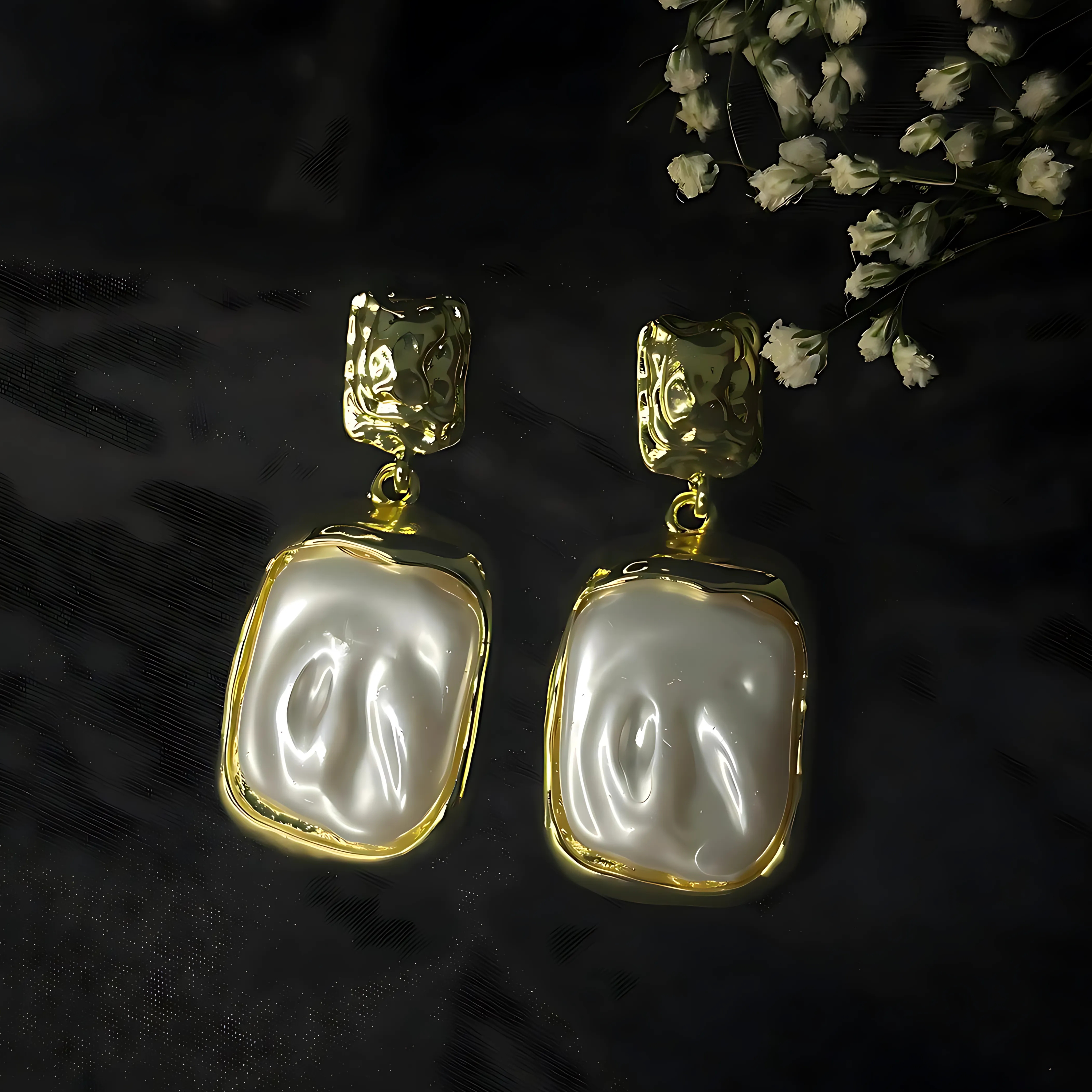 Molten Pearl Earring