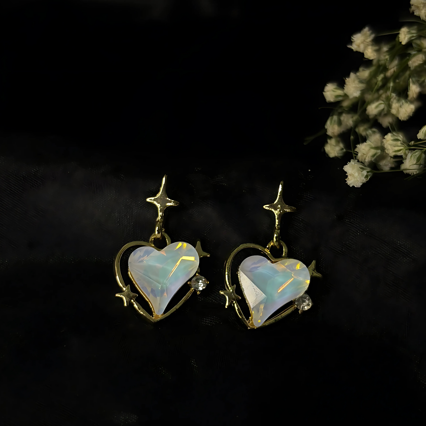 Heart Bling Earrings (Multiple Colors)