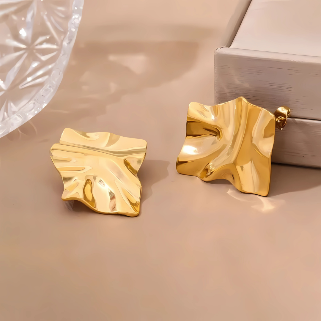 Golden Wrap Geometric Earrings