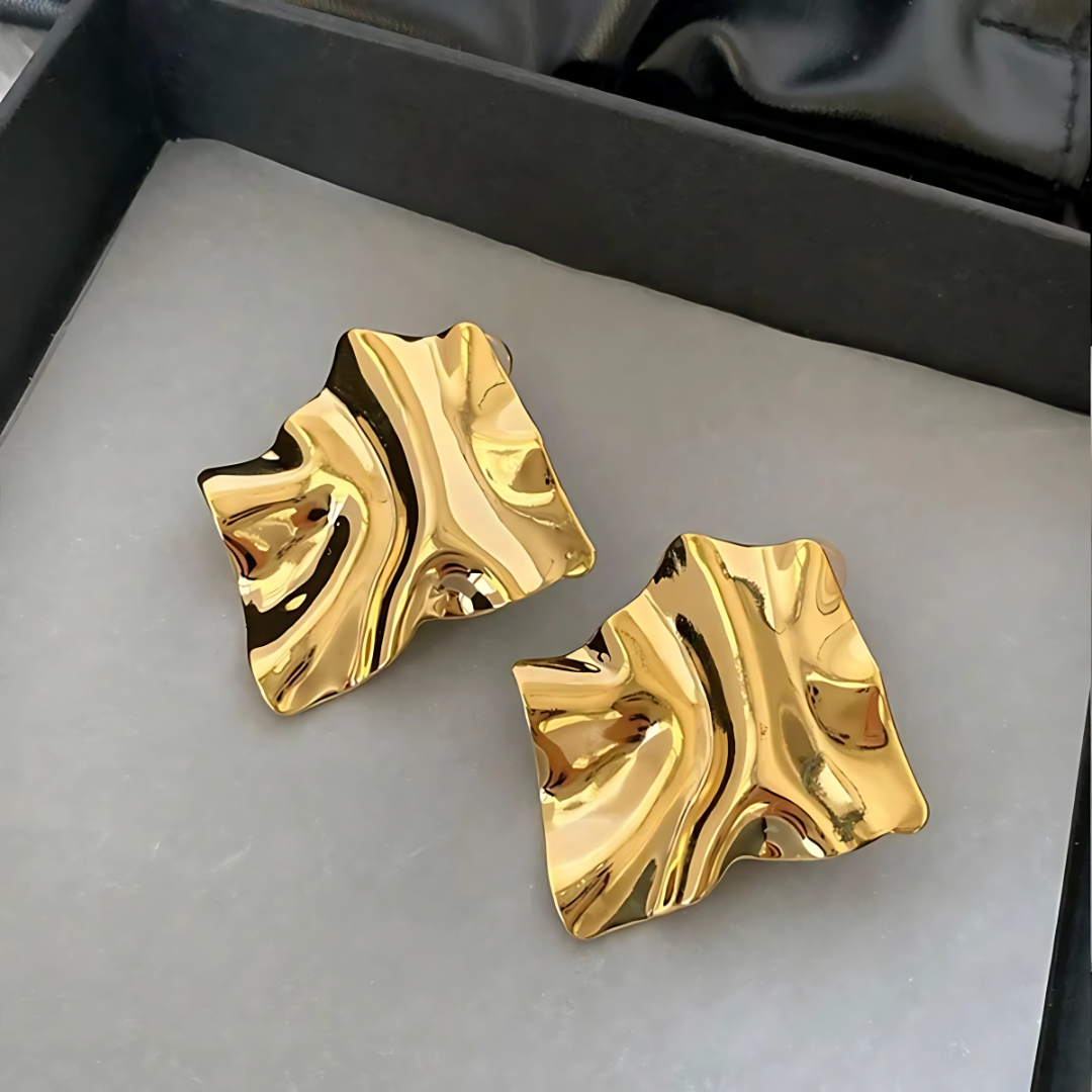 Golden Wrap Geometric Earrings