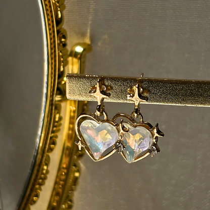 Heart Bling Earrings (Multiple Colors)