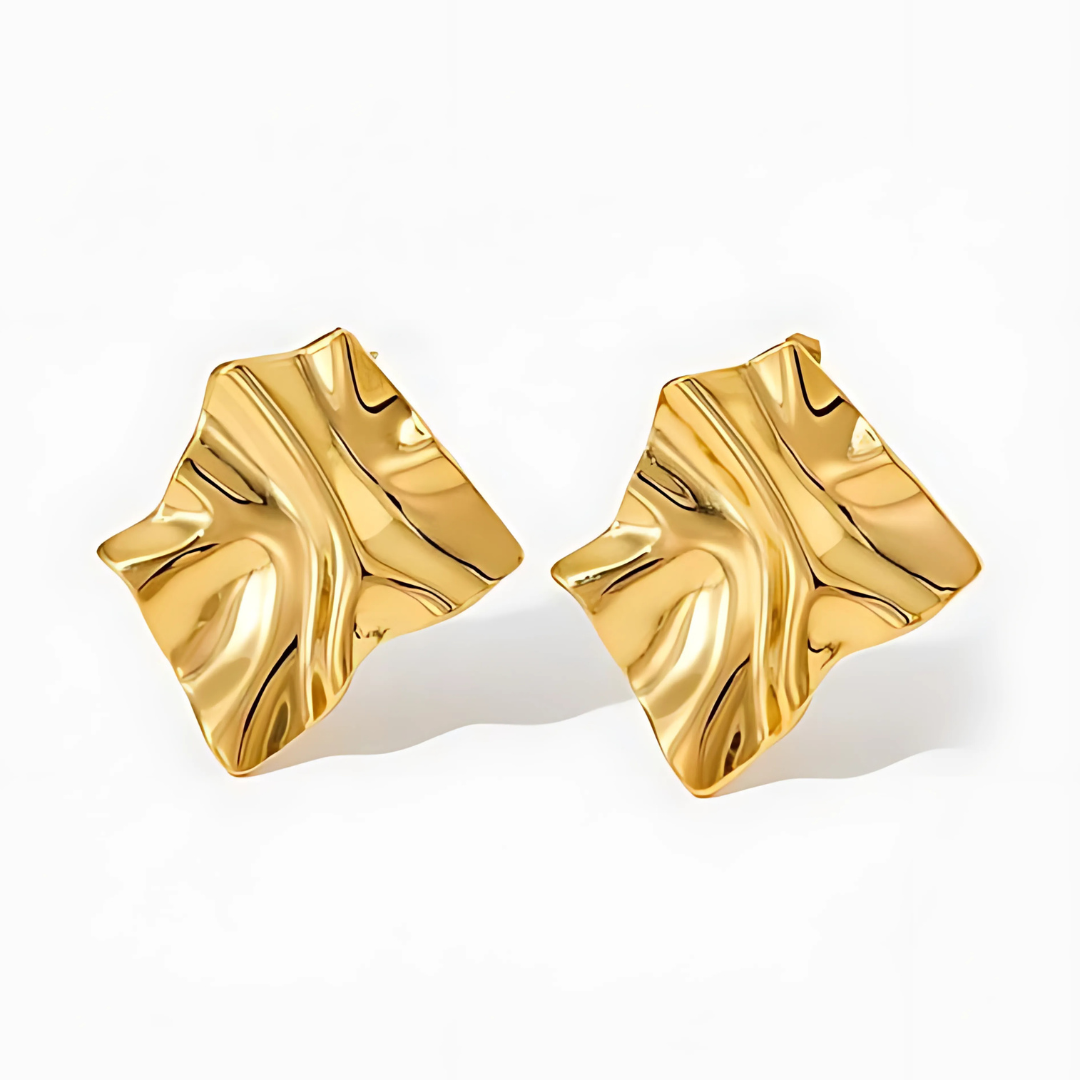 Golden Wrap Geometric Earrings
