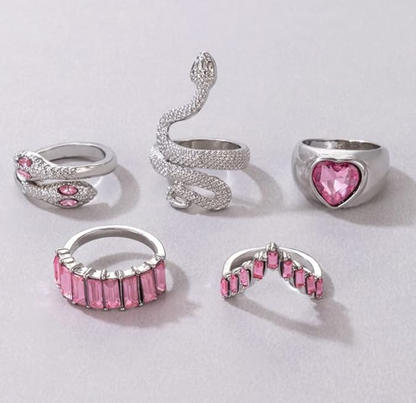 5 Sapphire Ring Set