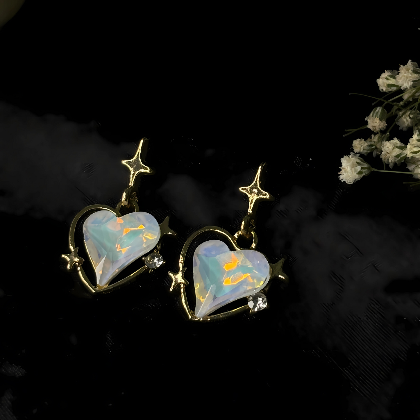 Heart Bling Earrings (Multiple Colors)