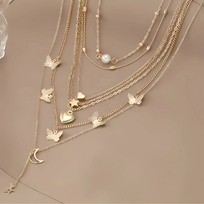 Set of 6 Gold-Plated Chain Necklaces