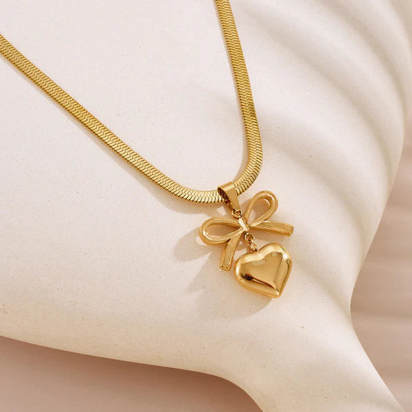 Heart Bow Necklace