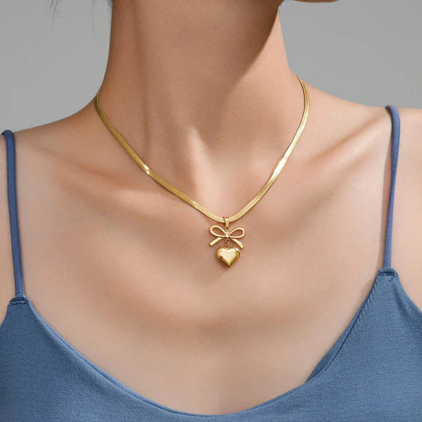 Heart Bow Necklace