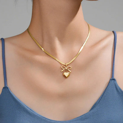 Heart Bow Necklace
