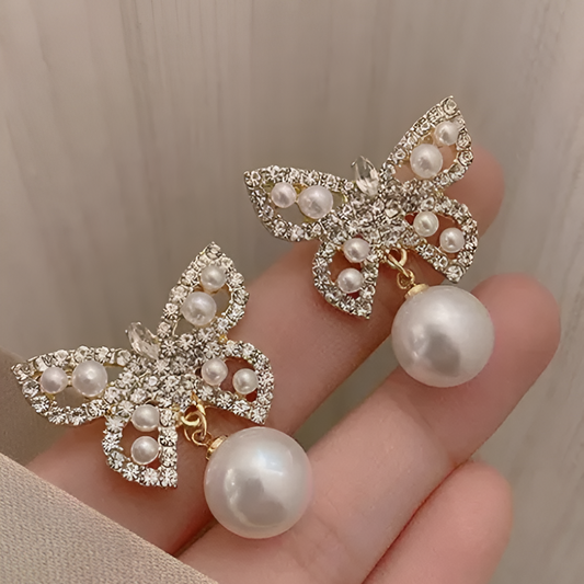 Rhinestone Butterfly Earrings