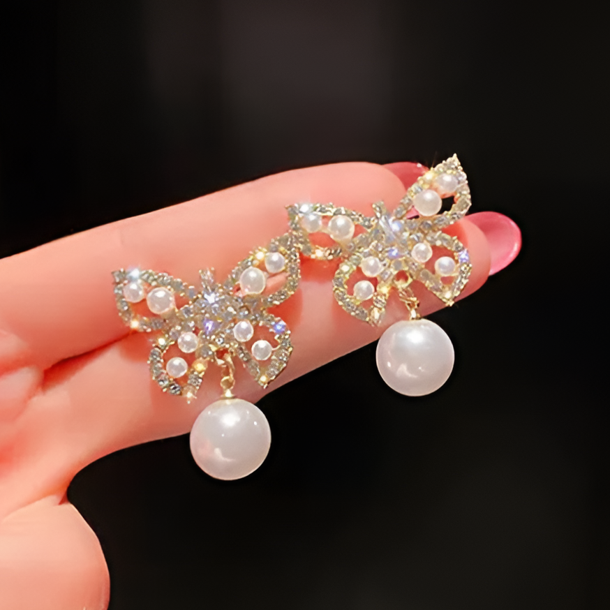 Rhinestone Butterfly Earrings