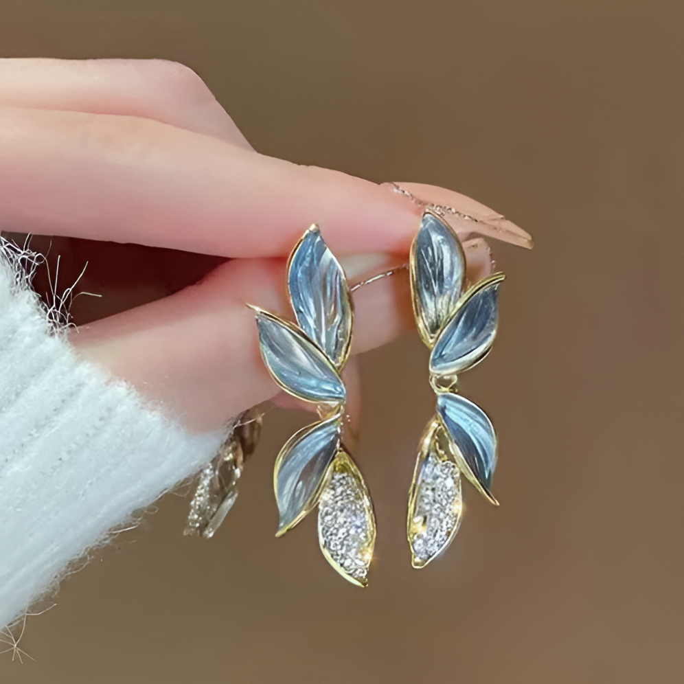 Sky Blue Leaf Earring