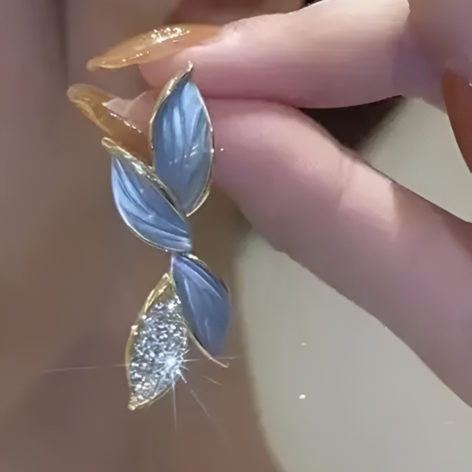 Sky Blue Leaf Earring