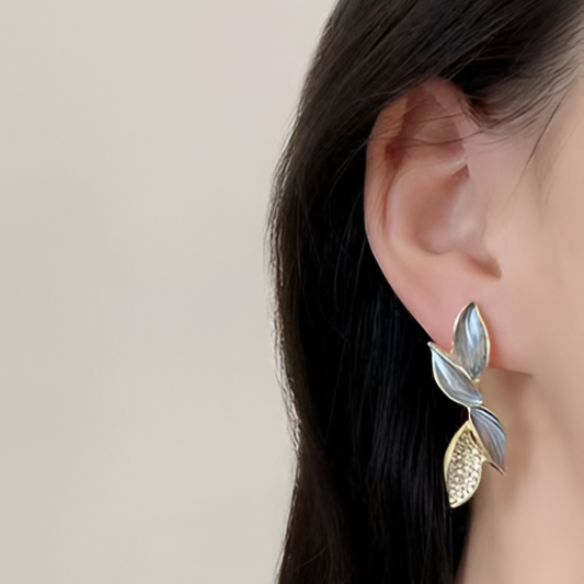 Sky Blue Leaf Earring