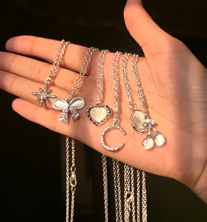 6 Charm Necklace Set