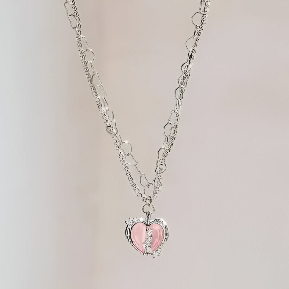 Y2K Divided Heart Necklace