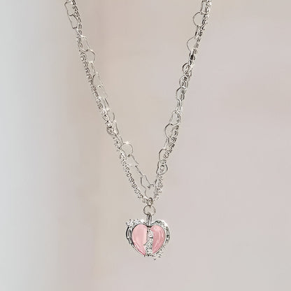 Y2K Divided Heart Necklace